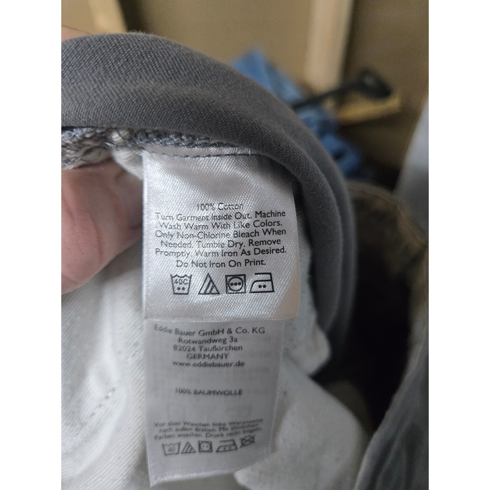 Eddie Bauer Legend Wash Chino Pants Mens 34x34 Grey Cotton Twill Straight Leg - Picture 8 of 8